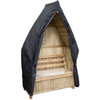 Zest Cheltenham Chepstow Arbour Bench Seat Wooden Garden Furniture Cover - Black