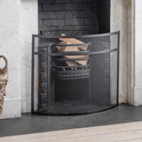 Garden Trading Bretforton Fire Place Screen Guard Small Black Steel Fireside