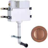 Roper Rhodes In Wall Concealed Cistern and Round Brushed Bronze Dual Flush