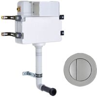 Roper Rhodes In Wall Concealed Cistern and Round Brushed Nickle Dual Flush