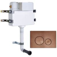 Roper Rhodes In Wall Concealed Cistern and Rondo Brushed Bronze Dual Flush Plate