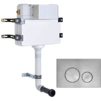 Roper Rhodes In Wall Concealed Cistern and Rondo Brushed Nickel Dual Flush Plate