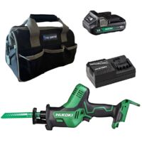 Hikoki CR18DAJ4Z 18V Brushless Recip Saw + X1 2AH Battery + Charger + Bag