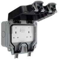 Masterplug WP22-02 IP66 Weatherproof Outdoor Switched Socket 2-Gang MSTWP22