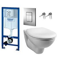 Grohe 38528 Rapid 1.13m Dual Flush Cistern Frame 38732 Cosmo Plate & Toilet Pan