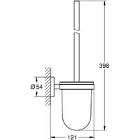 Grohe 40374 Essentials Chrome Metal Bathroom Toilet Brush & Holder