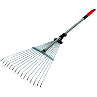 Darlac Expanding Telescopic Metal Garden Leaf Rake Cuttings Lawn Adjustable