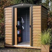 Rowlinson Woodvale 6x5 Metal Shed Garden Storage Unit Cabinet Lockable Apex