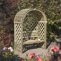 Rowlinson Victoria Arbour Wooden Timber Garden Seat Bench Trellis