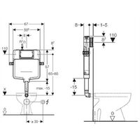 Geberit 109.792.00.1 UP720 Slimline Concealed Dual Flush Cistern Back To Wall