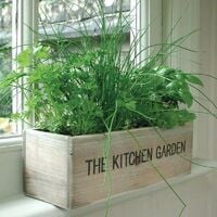 Unwins Herb Kitchen Window Indoor Garden Wooden Planter Box Growing Kit Basil