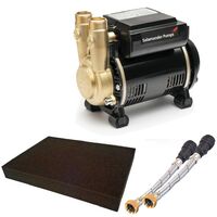 Salamander CTFORCE 30PS 3.0 Bar Brass Single Impeller Shower Pump + Hoses + Mat