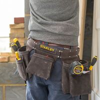 Stanley STA180113 Leather Tool Belt 5 Pouch Apron Double Stitched STST1-80113