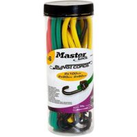 Master Lock 6 Piece Bungee Cords Jar Double Strength Reverse Hook MLK3040E