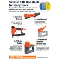 Tacwise 1216 Box of 2000 x 140 / 8mm Stainless Steel Staples