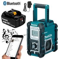 Makita DMR106 Job Site Radio Blue Bluetooth AM FM 7.2- 18v 240v + BL1850 Battery
