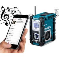 Makita DMR106 Job Site Radio Blue Bluetooth AM FM 7.2- 18v 240v + 1.5ah Battery