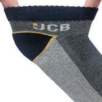 JCB 3 Pack Work Trainer Socks Short Sock with Arch Support Ventilated Size 6-8.5