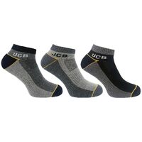 JCB 3 Pack Work Trainer Socks Short Sock with Arch Support Ventilated Size 9-12