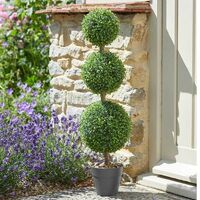 Smart Garden Trio Topiary Ball Tree 80cm Decorative Artificial Indoor Outdoor