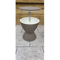 Signature Weave Wicker Effect Cone Shaped Ice Bucket Coffee Side Table Neutral