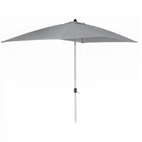 Signature Weave 2 x 3m Rectangular Table Parasol Sun Shade Umbrella Grey Canopy