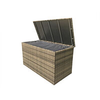 Signature Weave Wicker Large Cushion Box Garden Storage Chest Natural Brown