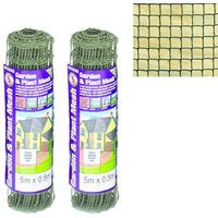2 x Gardman 50mm Garden Plant Mesh Fence Green Plant Support 69030 0.5m x 5m