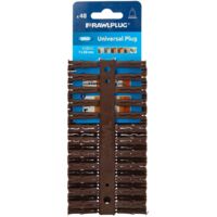 Rawlplug R-U1-BRN-48-C Brown UNO Plugs 7 x 30mm (Card 48) RAW68555
