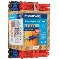 Rawlplug R-U1-MIX-RBRB-272D Mixed UNO Plugs (Pack 272) + Drill Bit RAW68636
