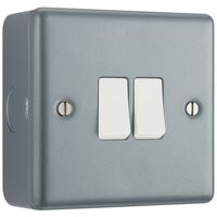 Masterplug MC542-01 Metal Clad 2-Gang 2-Way Light Switch MSTMC542