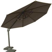 Signature Weave 3m Round Roma Cantilever Parasol Sun Shade Umbrella Brown Canopy