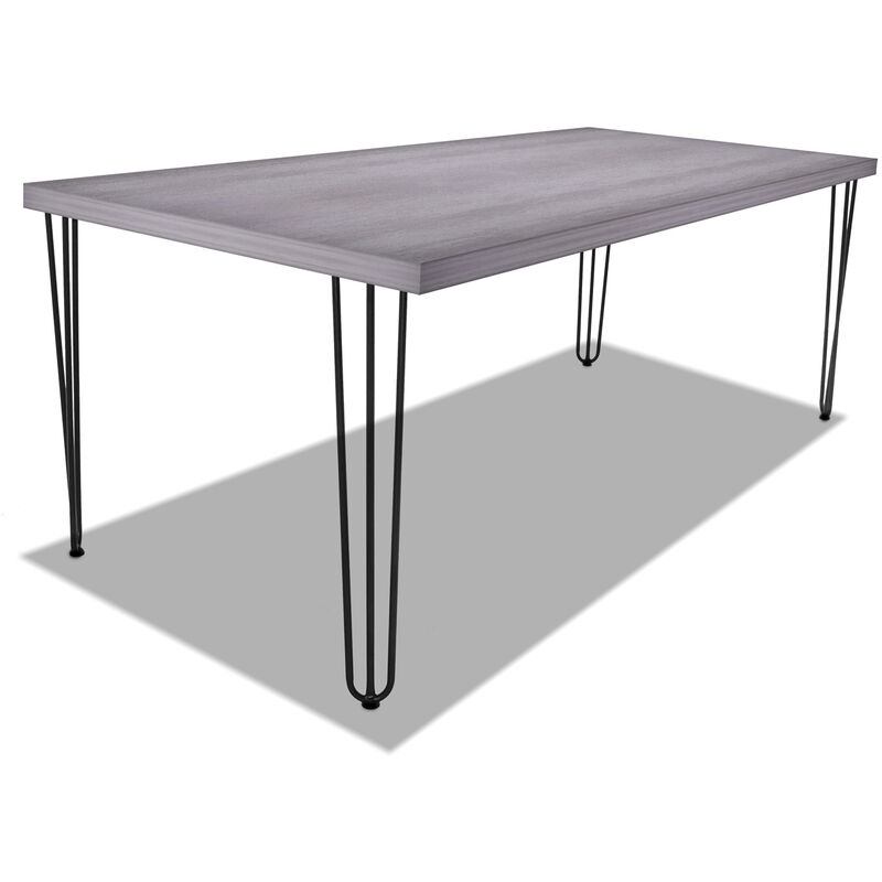 Mesa de comedor de madera y metal - patas negras triangulares - 160x90 cm