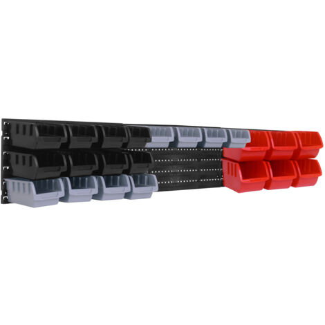 Peg Small - Organizador de herramientas para pared, 3 paneles + 22 contenedores portaherramientas, montaje en pared