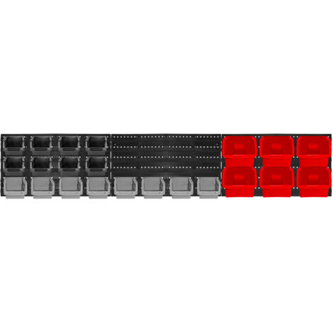 Peg Small - Organizador de herramientas para pared, 3 paneles + 22 contenedores portaherramientas, montaje en pared