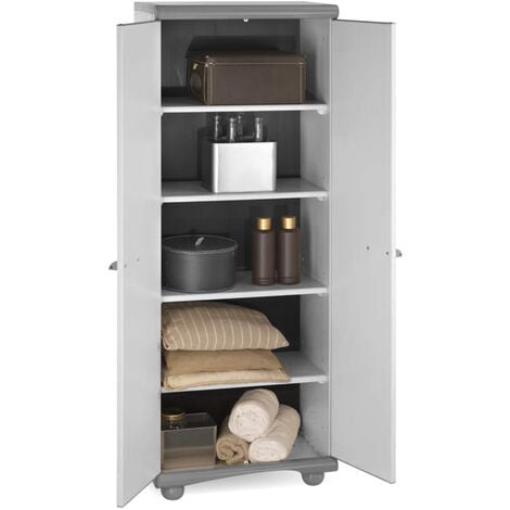 Scik Basic - Armario Modular De Pvc 2 Puertas Con Estantes Y Estante Para Despensa