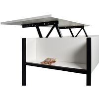 Mesa de café con unidad de almacenamiento de estilo industrial Mesa de café moderna de acero y madera con estante para tirar