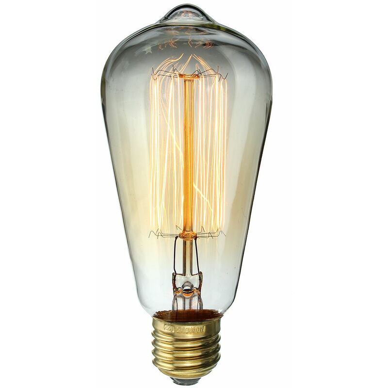 Lot de 4 ampoules à incandescence vintage Edison 40 W E27 à vis Dimmable Cage décureuil Cage décureuil T45 
