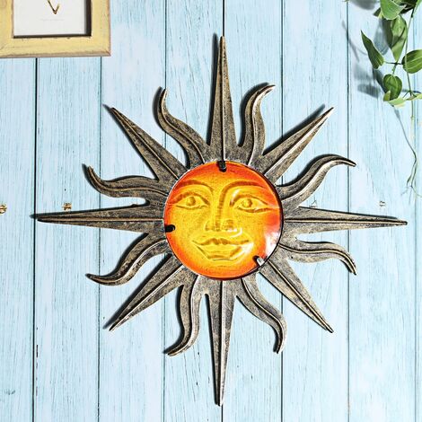 Déco Bois Soleil Lune étoiles-La fresque Intérieur Extérieur Jardin Cadeau Mur Deco 