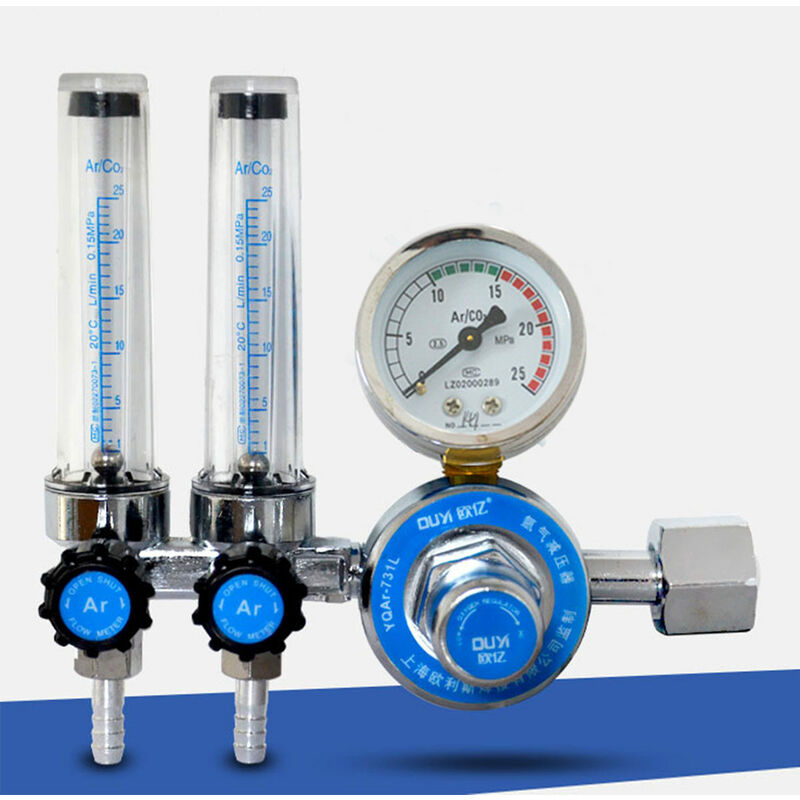 8 régulateur de pression de CO2 régulateur de soudure de bouteille de gaz de réducteur de pression de jauge de CO2 double avec soupape de régulation de sécurité G5 