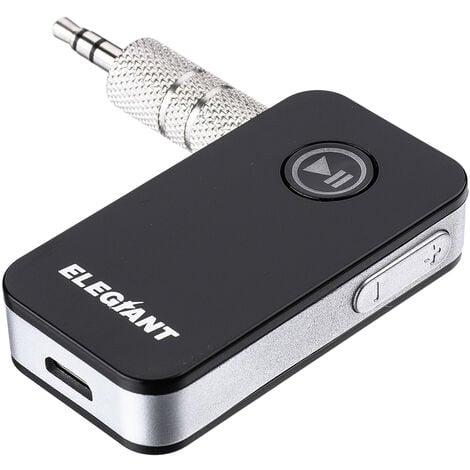 Récepteur Bluetooth/Kit Voiture, Aux Adaptateur Bluetooth Voiture 3.5 mm  avec Sortie Stéréo Auxiliaire, Adaptateur Audio Portable sans Fil pour