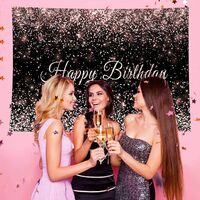 Or Rose Brillant Joyeux Anniversaire Toile De Fond Photo Fond Fete Photographie Decor 250 180cm