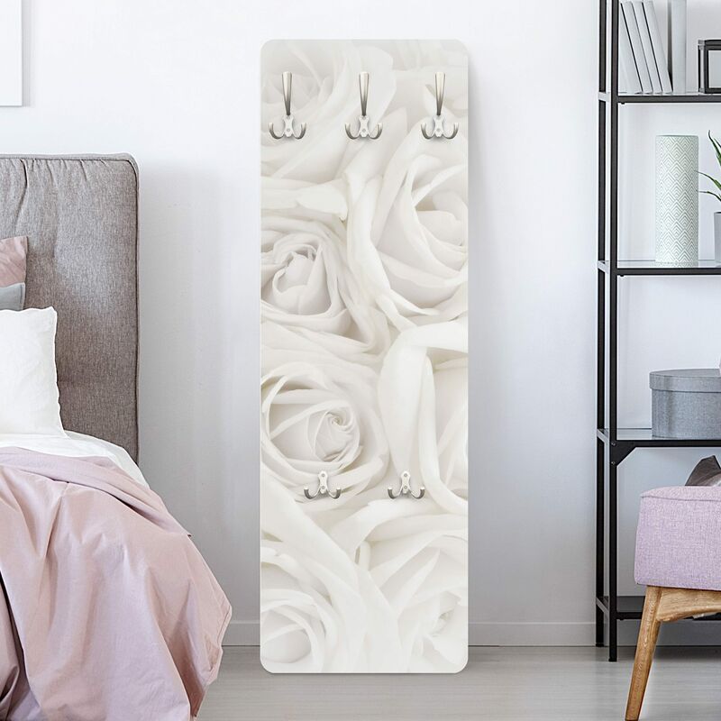 Garderobenhaken Kleiderhaken Metall mit Blumen-Motivca 9,5 cm lang