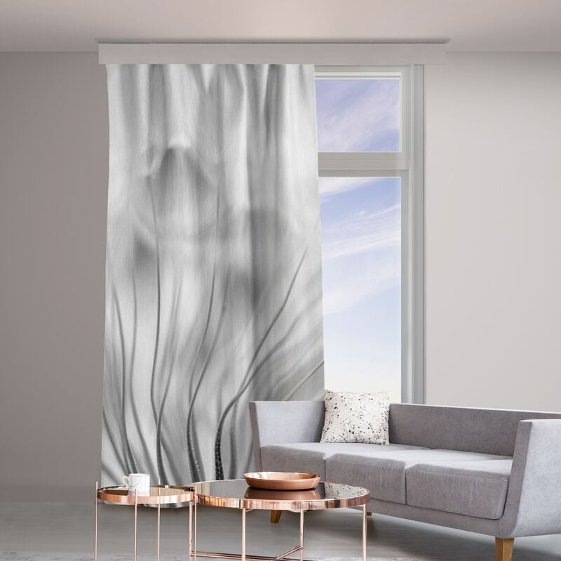 Traumhafte x Vorhang) (1 125cm HxB: cm Vorhänge 130 Schwarz-Weiß - Pusteblume Größe