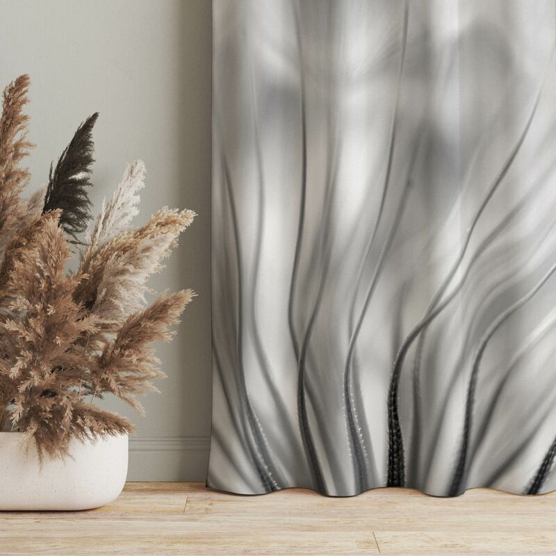 Vorhänge Pusteblume (1 Vorhang) x 130 - Größe cm Traumhafte HxB: 125cm Schwarz-Weiß