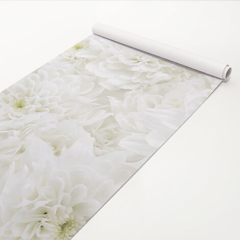 Klebefolie - Dahlien Blumenmeer weiß - Dekorfolie Größe HxB: 50cm x 50cm