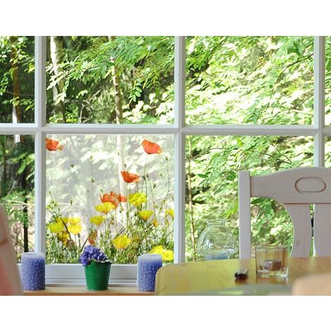 Fensterfolie - Sichtschutz Fenster - Wild Flowers - Fensterbilder Frühling  Größe HxB: 10cm x 10cm