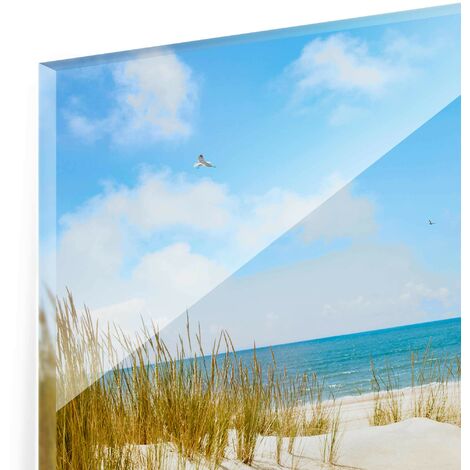 Made in Germany Leinwandbild mit Kunstdruck ungerahmt Bild auf Leinwand mit Nordsee-Motiv Stranddünen auf der Insel Landschaftsbild fertig auf Holzrahmen gespannt 80x40 cm Wandbild im XXL-Format 