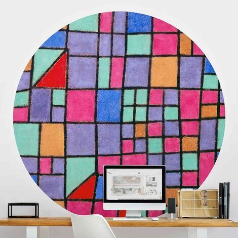 Runde Tapete selbstklebend - Paul Klee - Glas-Fassade Ø 50cm