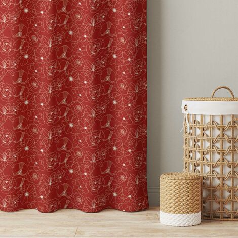 - x HxB: cm 125cm Blüten Vorhang) Outline Vorhänge (1 130 - Größe Rot Muster